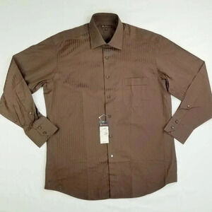 Ben Sherman Sz 16 32/33 Chocolate Brown Shirt